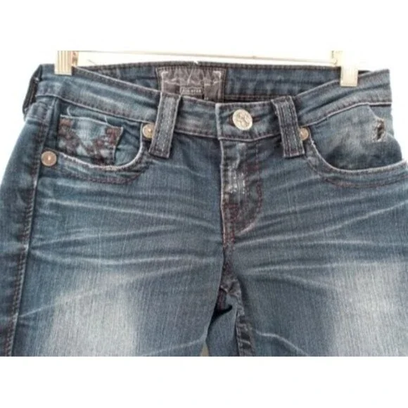 Women's Big Star Liv Low Rise Boot Cut Dark Wash Jeans Size 26L - Picture 6 of 10